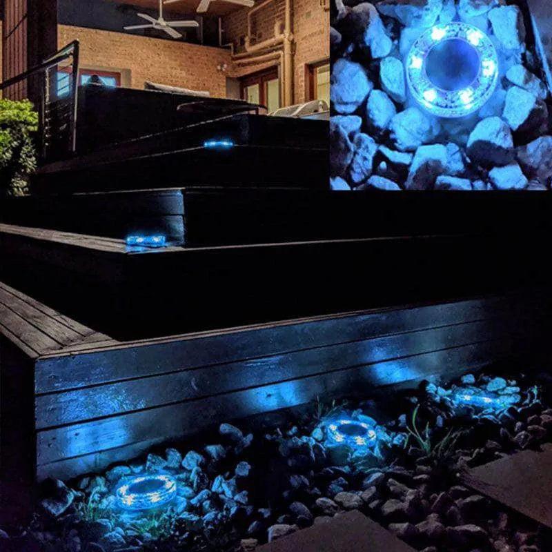 10 X Solar Led Hand-Made Art Stained Glass Inground Light Garden Outdoor