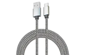 10ft Nylon Braided USB-C Cable - Durable & Tangle-Free Design