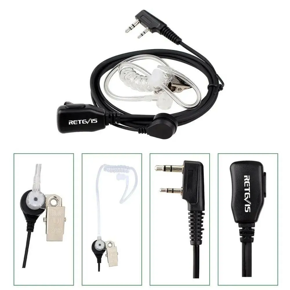10pcs Retevis Walkie Talkie Earpiece Acoustic Tube Headset Transceiver For Kenwood Baofeng UV 5R UV 82 888S H777 RT622 RB618