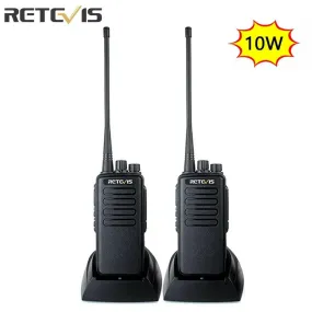 10W High Power Walkie Talkie 2pcs Retevis RT1 3000mAh Two Way Radio UHF Long Range Walkie-Talkie For Factory Warehouse Farm