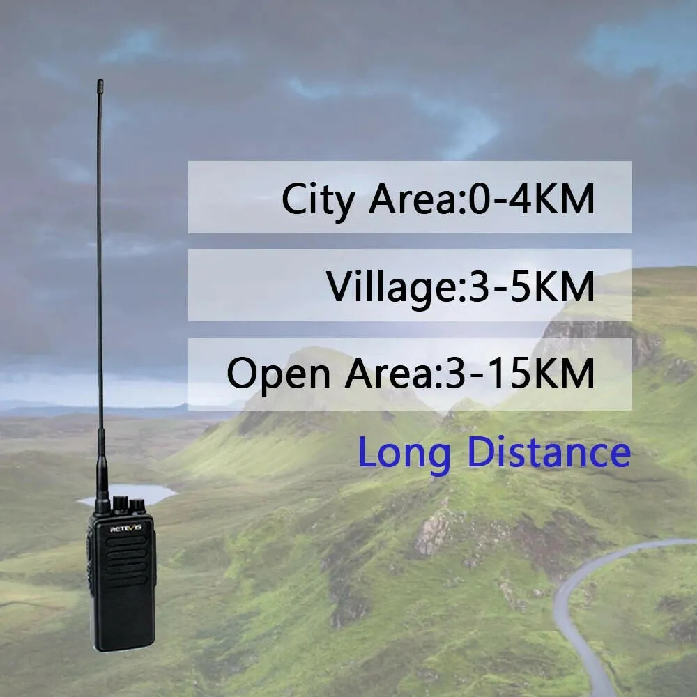 10W High Power Walkie Talkie 2pcs Retevis RT1 3000mAh Two Way Radio UHF Long Range Walkie-Talkie For Factory Warehouse Farm