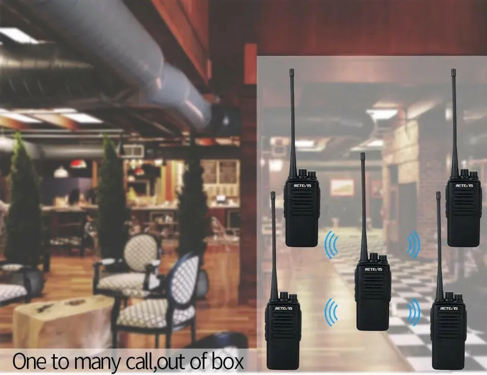 10W High Power Walkie Talkie 2pcs Retevis RT1 3000mAh Two Way Radio UHF Long Range Walkie-Talkie For Factory Warehouse Farm