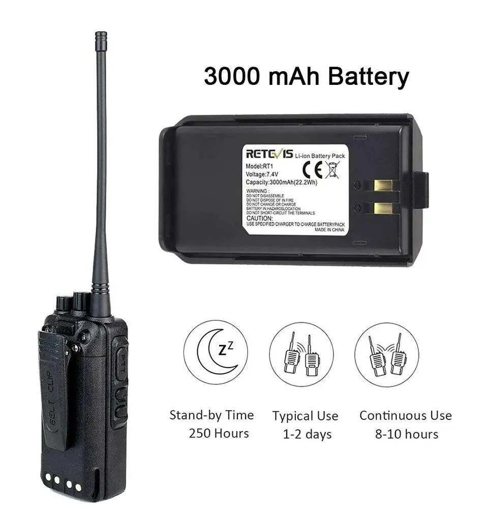 10W Powerful Walkie Talkie Long Range 10 km Retevis RT1 UHF High Class Two-way Radio walkie-talkie for Hunting Business