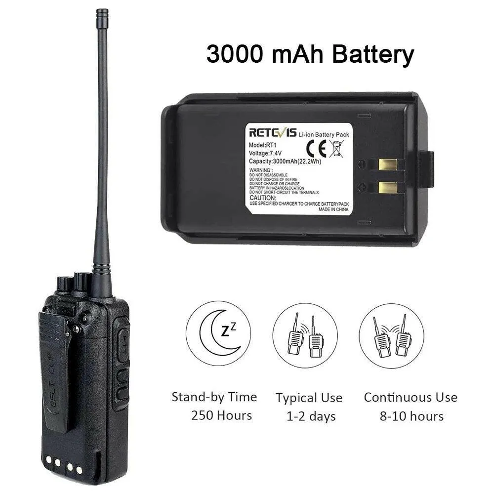 10W Powerful Walkie Talkie Long Range 10 km Retevis RT1 UHF High Class Two-way Radio walkie-talkie for Hunting Business