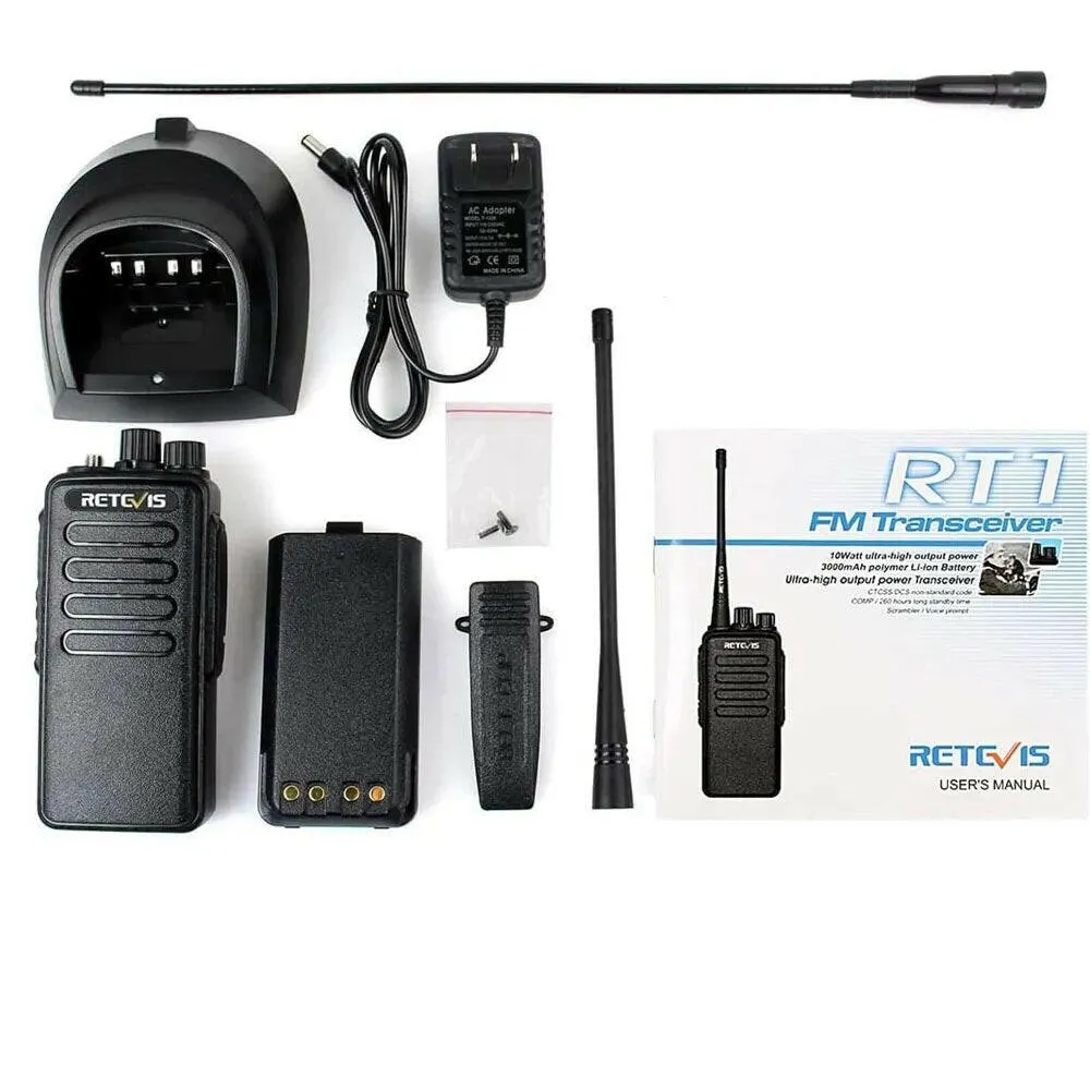 10W Powerful Walkie Talkie Long Range 10 km Retevis RT1 UHF High Class Two-way Radio walkie-talkie for Hunting Business