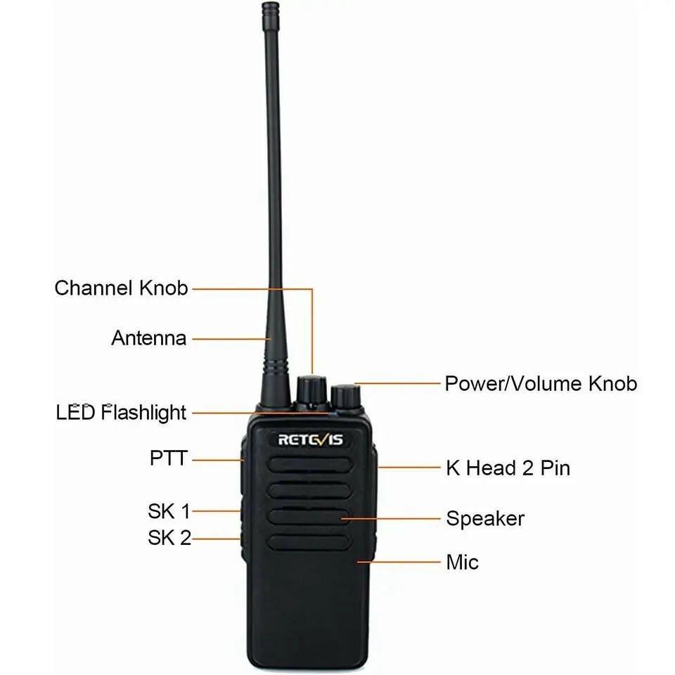 10W Powerful Walkie Talkie Long Range 10 km Retevis RT1 UHF High Class Two-way Radio walkie-talkie for Hunting Business