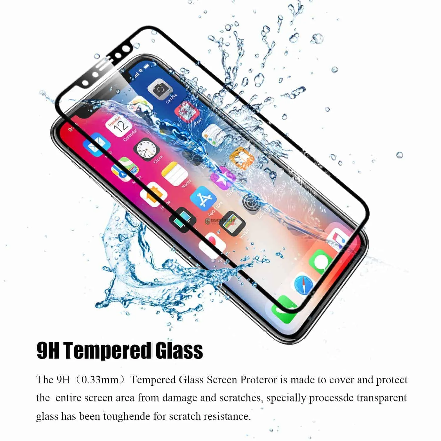 2 Pack iPhone X Screen Protector Tempered Glass Black