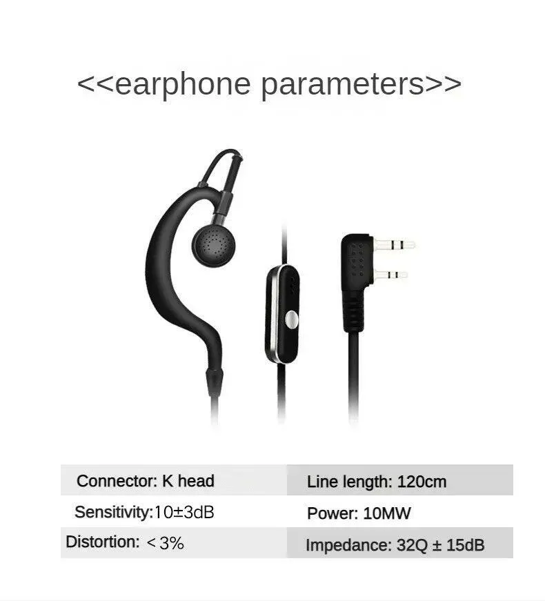 2 Pin Walkie-Talkie Headset Wired Two Way Ham Radio Earpiece Earphone For Baofeng BF-888S UV5R Walkie Talkie 993 Earwear