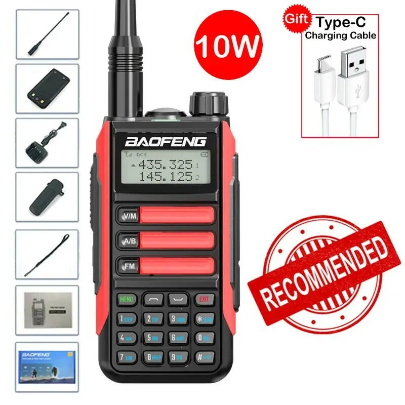 2023 Baofeng UV-16 MAX V2 Professional 10W Upgraded Of UV-5R UV-10R Walkie Talkie IP68 Waterproof Long Range Dual Band Ham Radio