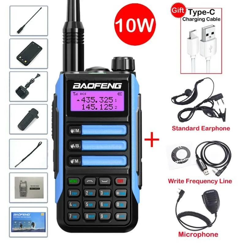 2023 Baofeng UV-16 MAX V2 Professional 10W Upgraded Of UV-5R UV-10R Walkie Talkie IP68 Waterproof Long Range Dual Band Ham Radio