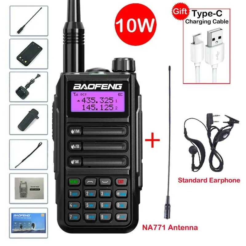 2023 Baofeng UV-16 MAX V2 Professional 10W Upgraded Of UV-5R UV-10R Walkie Talkie IP68 Waterproof Long Range Dual Band Ham Radio