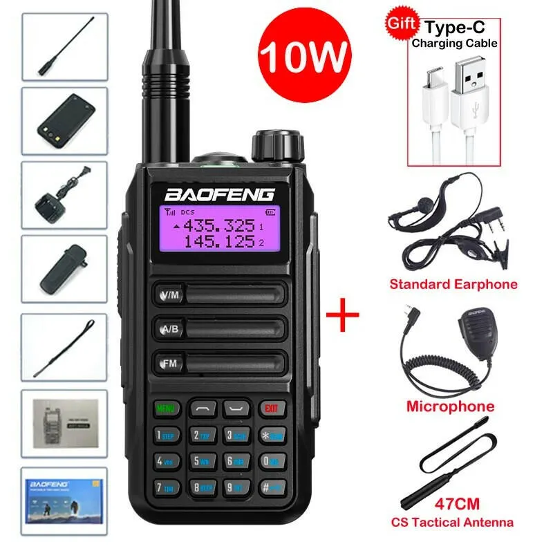 2023 Baofeng UV-16 MAX V2 Professional 10W Upgraded Of UV-5R UV-10R Walkie Talkie IP68 Waterproof Long Range Dual Band Ham Radio