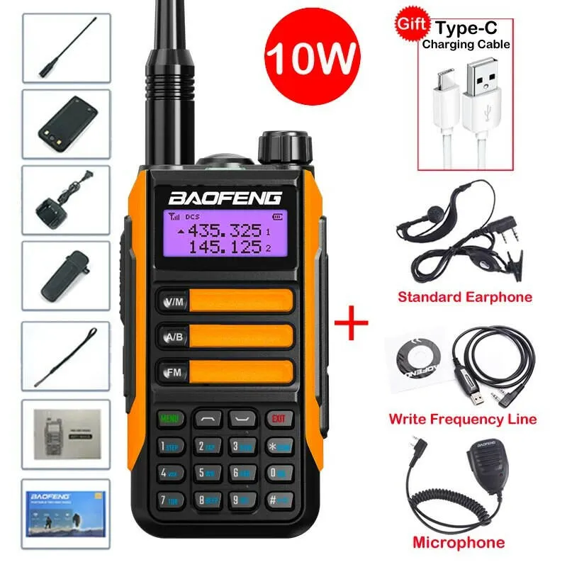 2023 Baofeng UV-16 MAX V2 Professional 10W Upgraded Of UV-5R UV-10R Walkie Talkie IP68 Waterproof Long Range Dual Band Ham Radio
