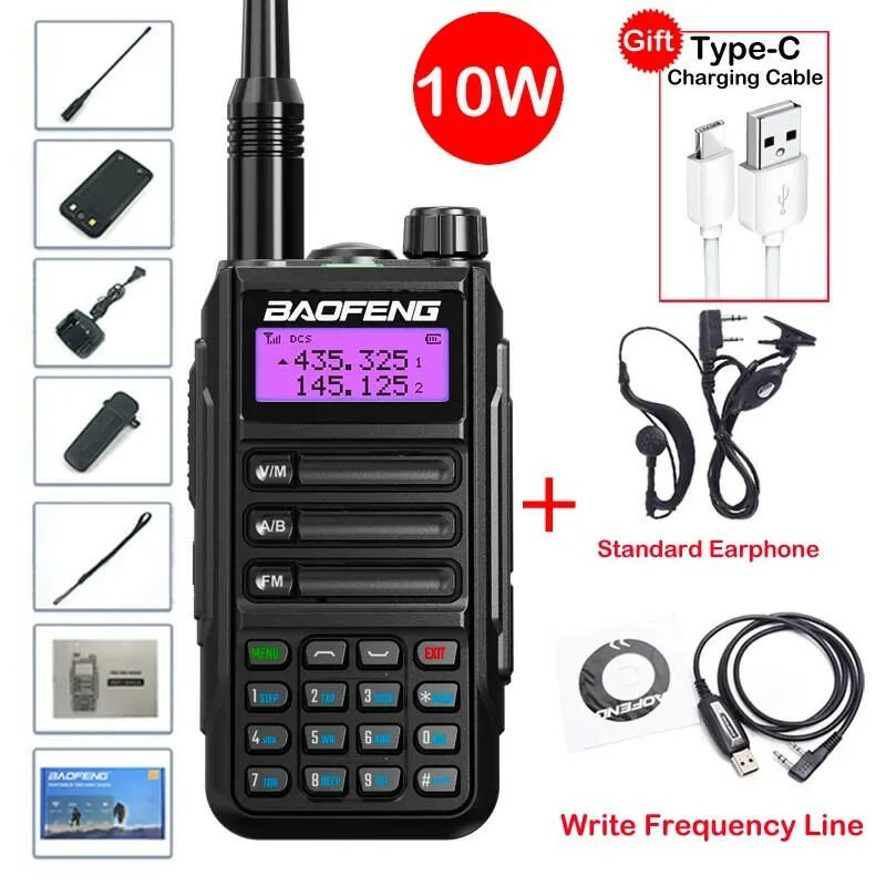 2023 Baofeng UV-16 MAX V2 Professional 10W Upgraded Of UV-5R UV-10R Walkie Talkie IP68 Waterproof Long Range Dual Band Ham Radio