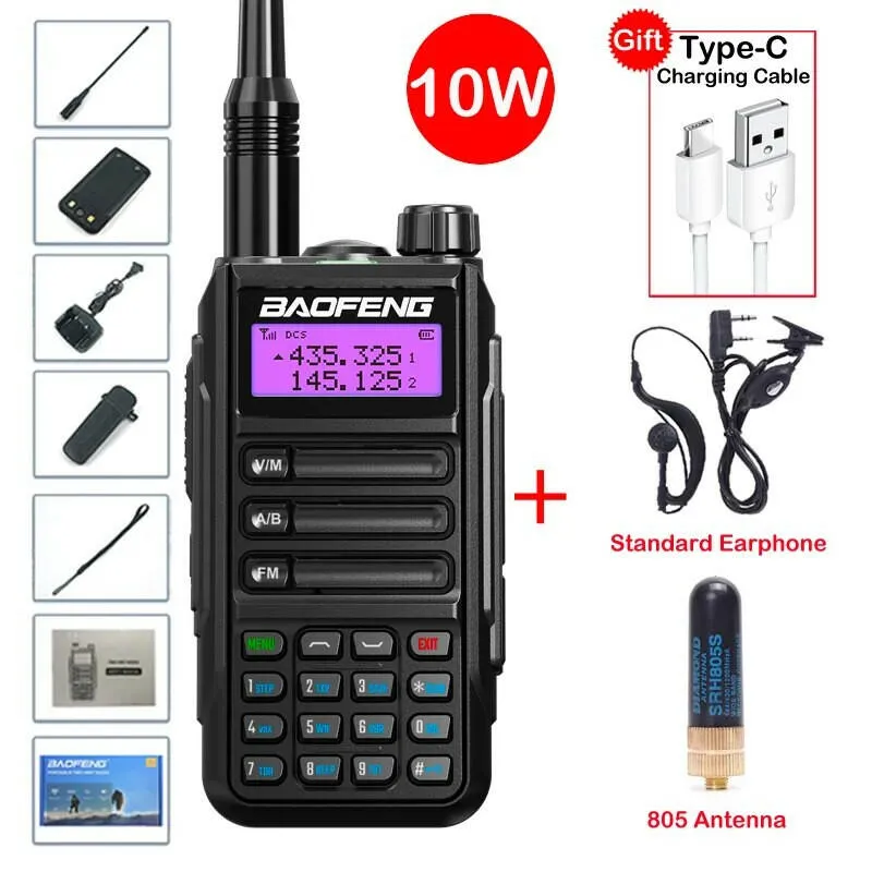 2023 Baofeng UV-16 MAX V2 Professional 10W Upgraded Of UV-5R UV-10R Walkie Talkie IP68 Waterproof Long Range Dual Band Ham Radio