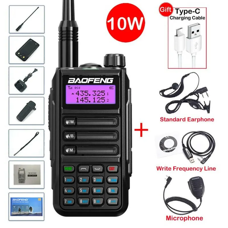 2023 Baofeng UV-16 MAX V2 Professional 10W Upgraded Of UV-5R UV-10R Walkie Talkie IP68 Waterproof Long Range Dual Band Ham Radio