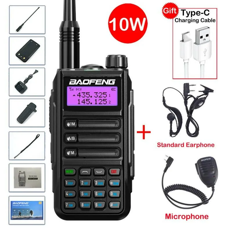 2023 Baofeng UV-16 MAX V2 Professional 10W Upgraded Of UV-5R UV-10R Walkie Talkie IP68 Waterproof Long Range Dual Band Ham Radio