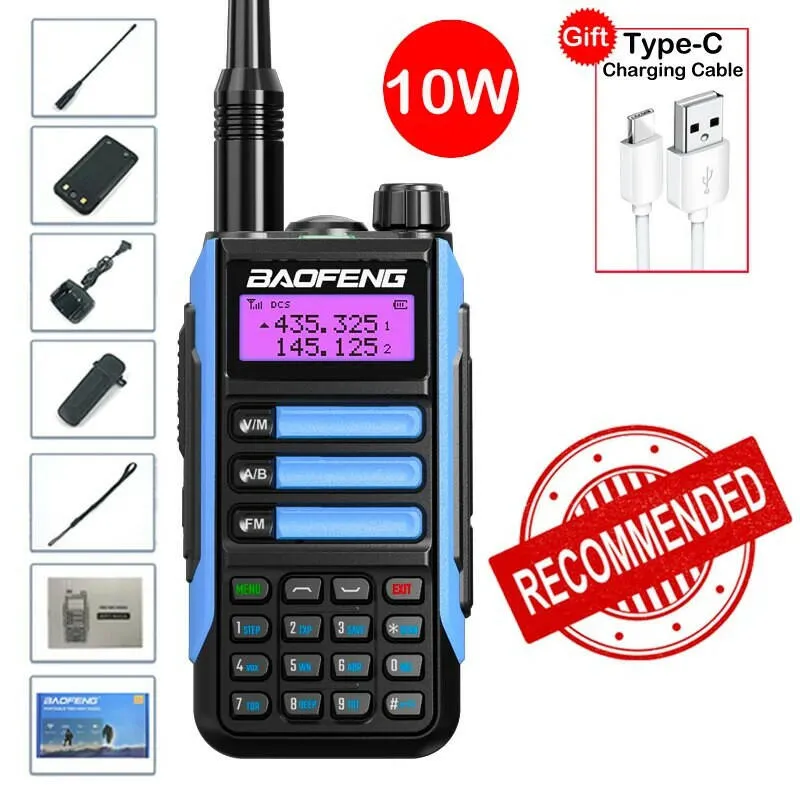 2023 Baofeng UV-16 MAX V2 Professional 10W Upgraded Of UV-5R UV-10R Walkie Talkie IP68 Waterproof Long Range Dual Band Ham Radio