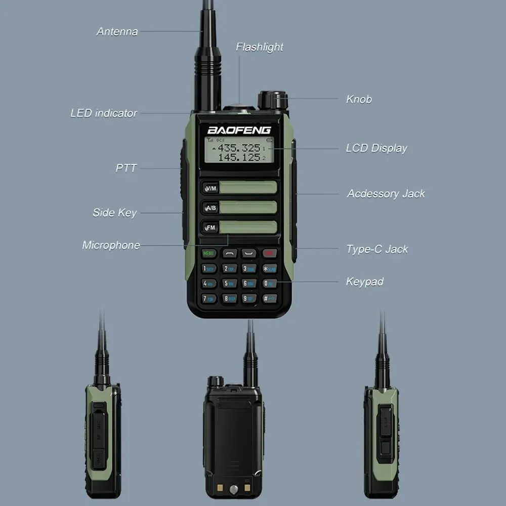 2023 Baofeng UV-16 PRO V2 Professional 10W Upgraded Of UV-5R UV-10R Walkie Talkie IP68 Waterproof Long Range Dual Band Ham Radio