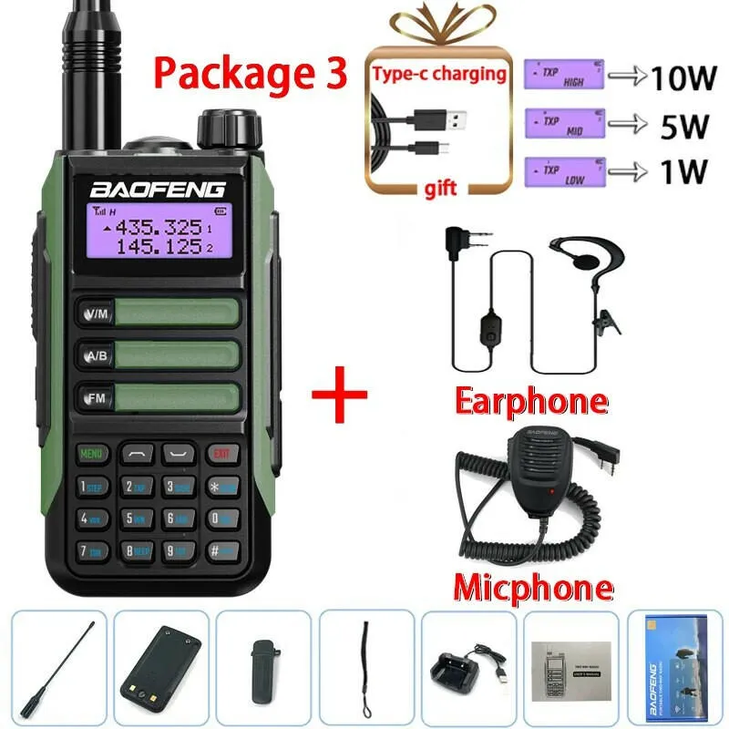 2023 Baofeng UV-16 PRO V2 Professional 10W Upgraded Of UV-5R UV-10R Walkie Talkie IP68 Waterproof Long Range Dual Band Ham Radio