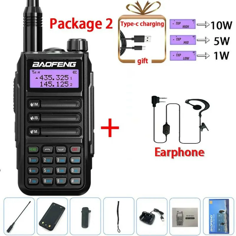2023 Baofeng UV-16 PRO V2 Professional 10W Upgraded Of UV-5R UV-10R Walkie Talkie IP68 Waterproof Long Range Dual Band Ham Radio