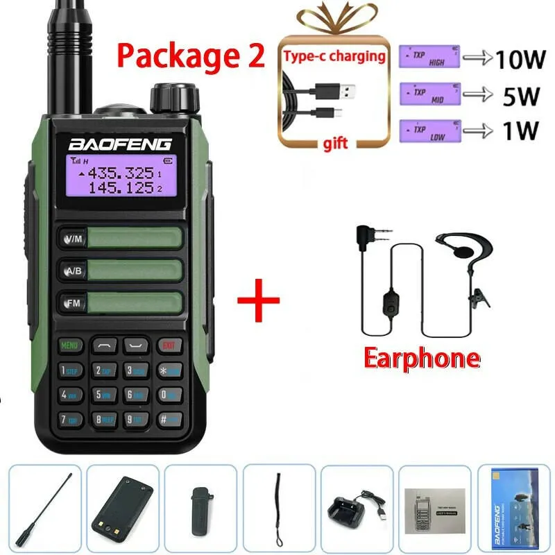 2023 Baofeng UV-16 PRO V2 Professional 10W Upgraded Of UV-5R UV-10R Walkie Talkie IP68 Waterproof Long Range Dual Band Ham Radio