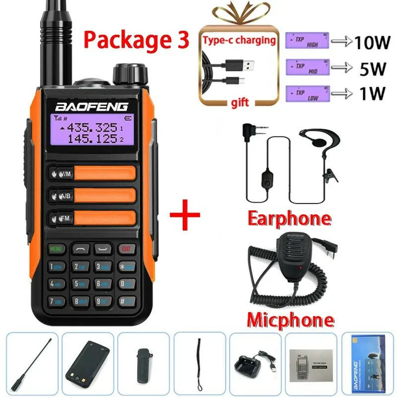 2023 Baofeng UV-16 PRO V2 Professional 10W Upgraded Of UV-5R UV-10R Walkie Talkie IP68 Waterproof Long Range Dual Band Ham Radio
