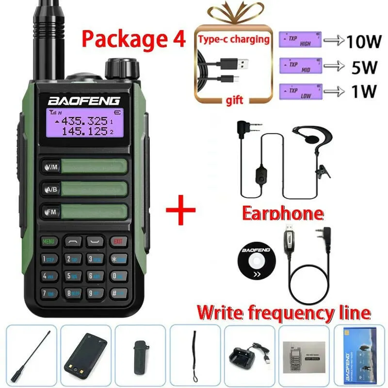 2023 Baofeng UV-16 PRO V2 Professional 10W Upgraded Of UV-5R UV-10R Walkie Talkie IP68 Waterproof Long Range Dual Band Ham Radio