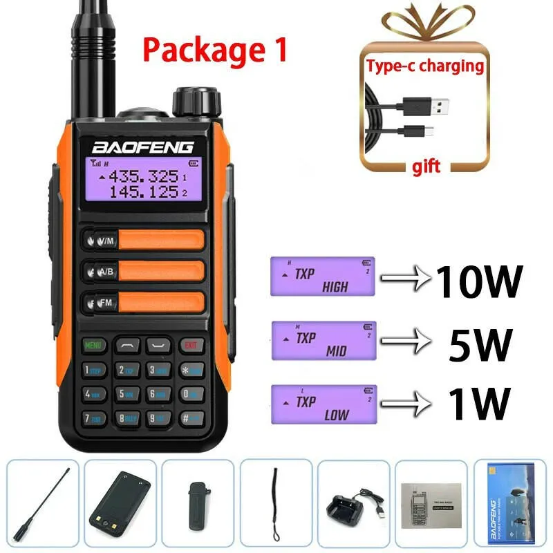 2023 Baofeng UV-16 PRO V2 Professional 10W Upgraded Of UV-5R UV-10R Walkie Talkie IP68 Waterproof Long Range Dual Band Ham Radio