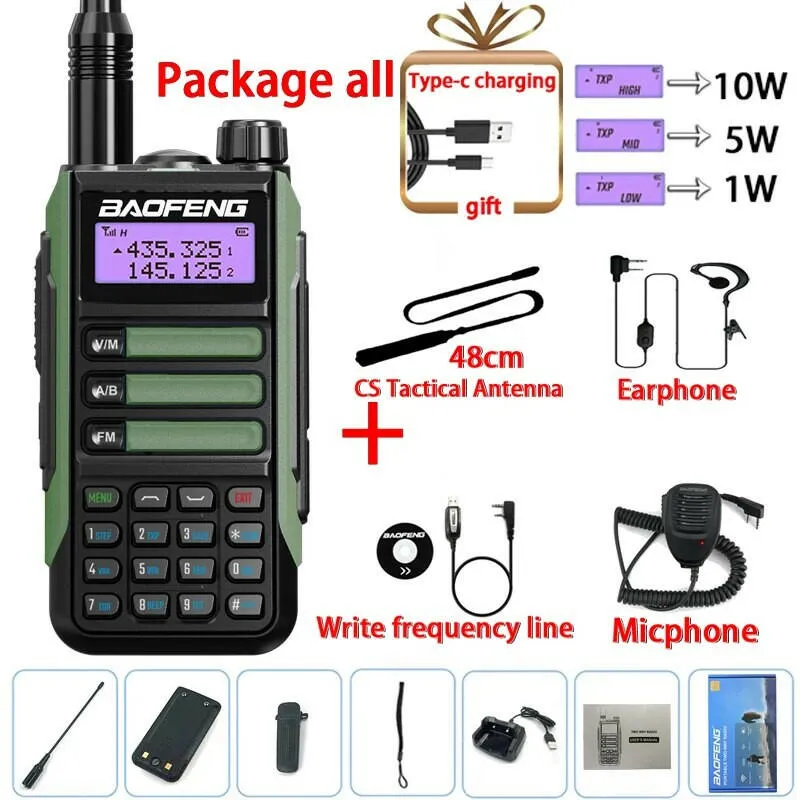 2023 Baofeng UV-16 PRO V2 Professional 10W Upgraded Of UV-5R UV-10R Walkie Talkie IP68 Waterproof Long Range Dual Band Ham Radio