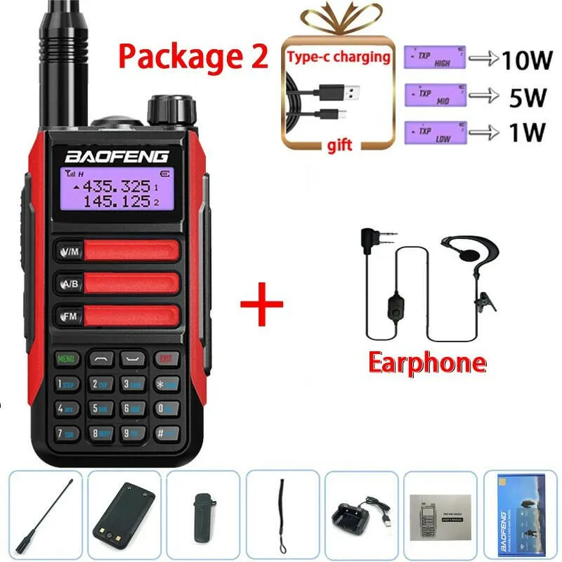 2023 Baofeng UV-16 PRO V2 Professional 10W Upgraded Of UV-5R UV-10R Walkie Talkie IP68 Waterproof Long Range Dual Band Ham Radio