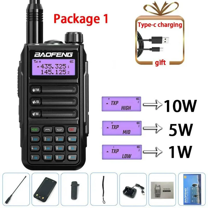 2023 Baofeng UV-16 PRO V2 Professional 10W Upgraded Of UV-5R UV-10R Walkie Talkie IP68 Waterproof Long Range Dual Band Ham Radio