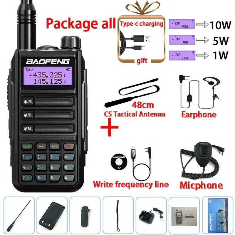 2023 Baofeng UV-16 PRO V2 Professional 10W Upgraded Of UV-5R UV-10R Walkie Talkie IP68 Waterproof Long Range Dual Band Ham Radio