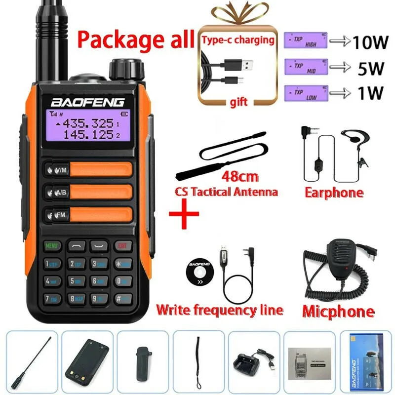 2023 Baofeng UV-16 PRO V2 Professional 10W Upgraded Of UV-5R UV-10R Walkie Talkie IP68 Waterproof Long Range Dual Band Ham Radio