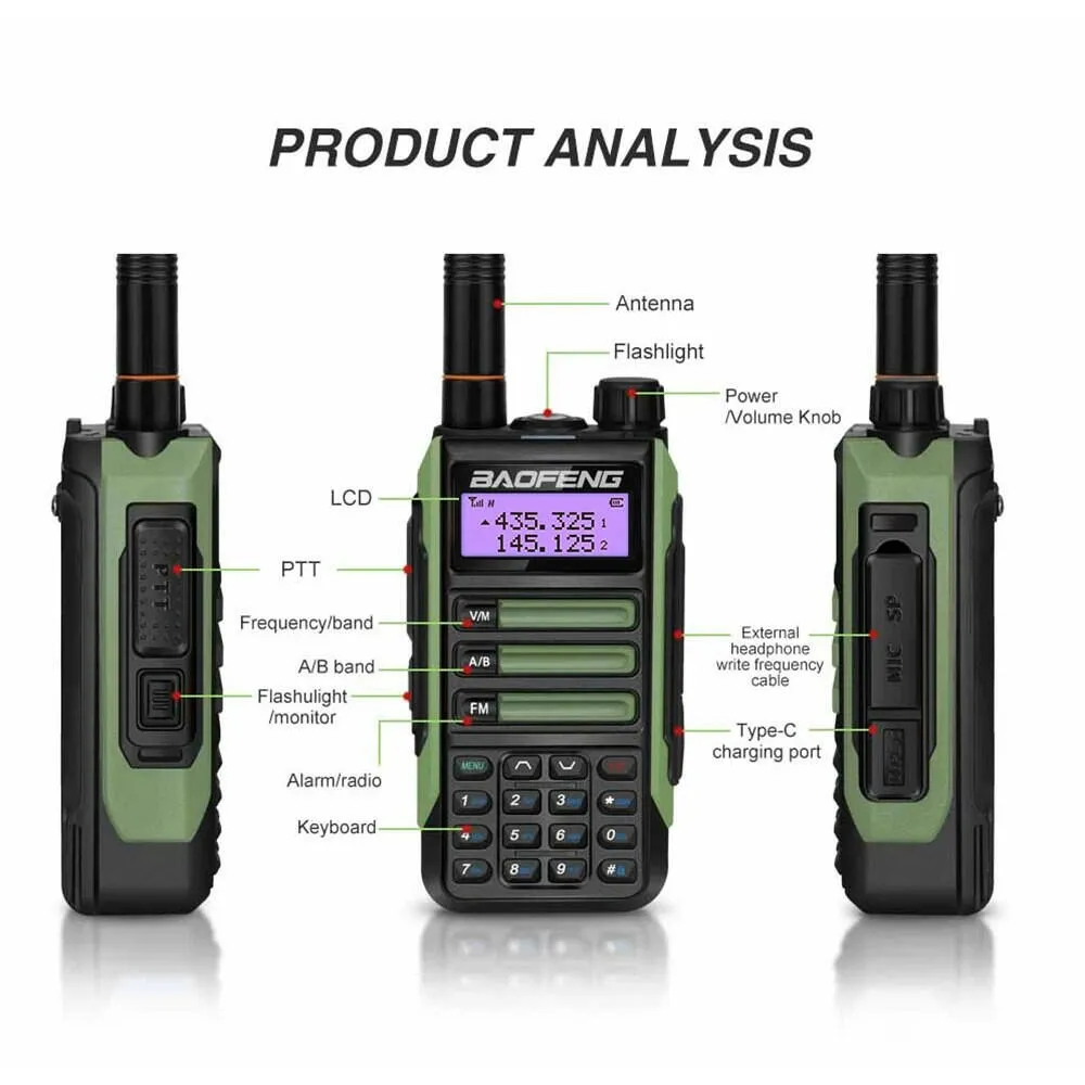 2023 Baofeng UV-16 PRO V2 Professional 10W Upgraded Of UV-5R UV-10R Walkie Talkie IP68 Waterproof Long Range Dual Band Ham Radio