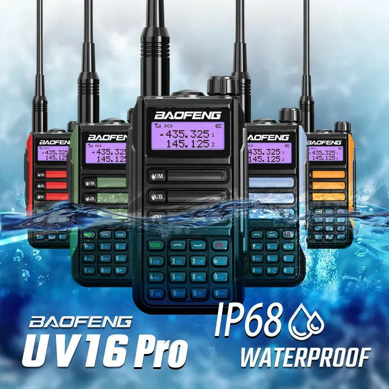 2023 Baofeng UV-16 PRO V2 Professional 10W Upgraded Of UV-5R UV-10R Walkie Talkie IP68 Waterproof Long Range Dual Band Ham Radio