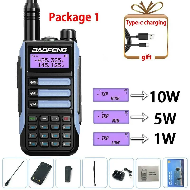 2023 Baofeng UV-16 PRO V2 Professional 10W Upgraded Of UV-5R UV-10R Walkie Talkie IP68 Waterproof Long Range Dual Band Ham Radio