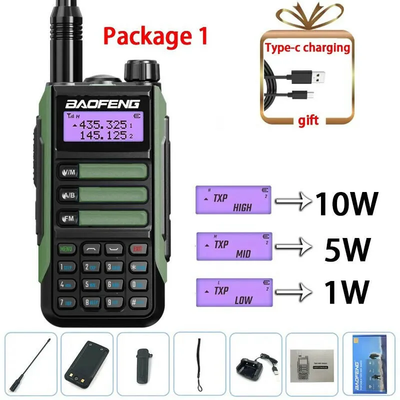 2023 Baofeng UV-16 PRO V2 Professional 10W Upgraded Of UV-5R UV-10R Walkie Talkie IP68 Waterproof Long Range Dual Band Ham Radio