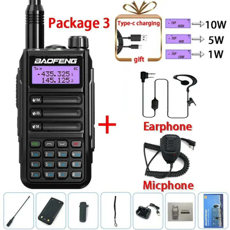 2023 Baofeng UV-16 PRO V2 Professional 10W Upgraded Of UV-5R UV-10R Walkie Talkie IP68 Waterproof Long Range Dual Band Ham Radio