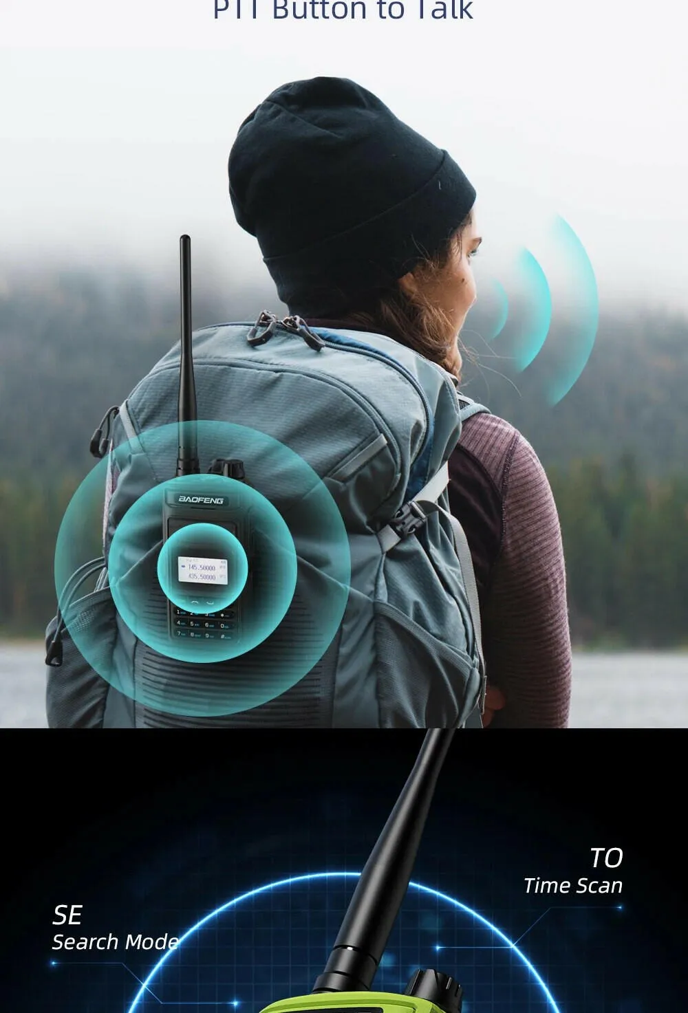 2023 Baofeng UV15 Pro Max True 10W Long Range FM Walkie Talkie 999 Channel Dual Band CB Ham Radio Type-C Charger Two Way Radio