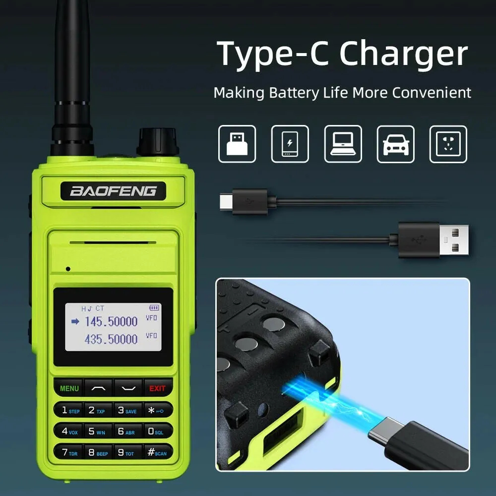 2023 Baofeng UV15 Pro Max True 10W Long Range FM Walkie Talkie 999 Channel Dual Band CB Ham Radio Type-C Charger Two Way Radio