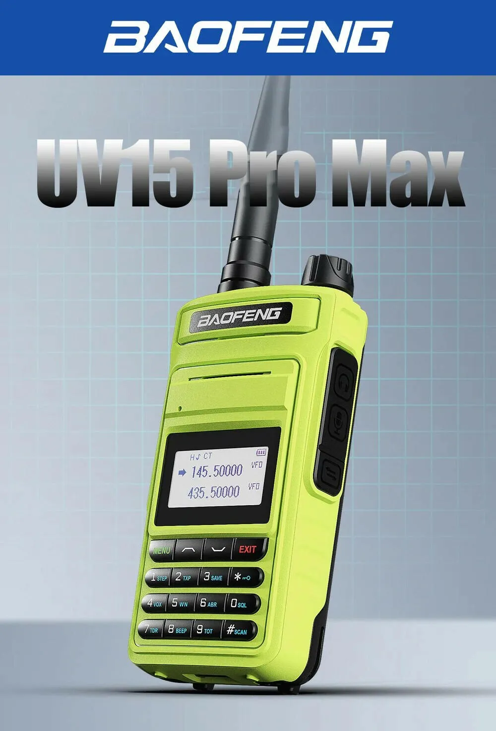 2023 Baofeng UV15 Pro Max True 10W Long Range FM Walkie Talkie 999 Channel Dual Band CB Ham Radio Type-C Charger Two Way Radio