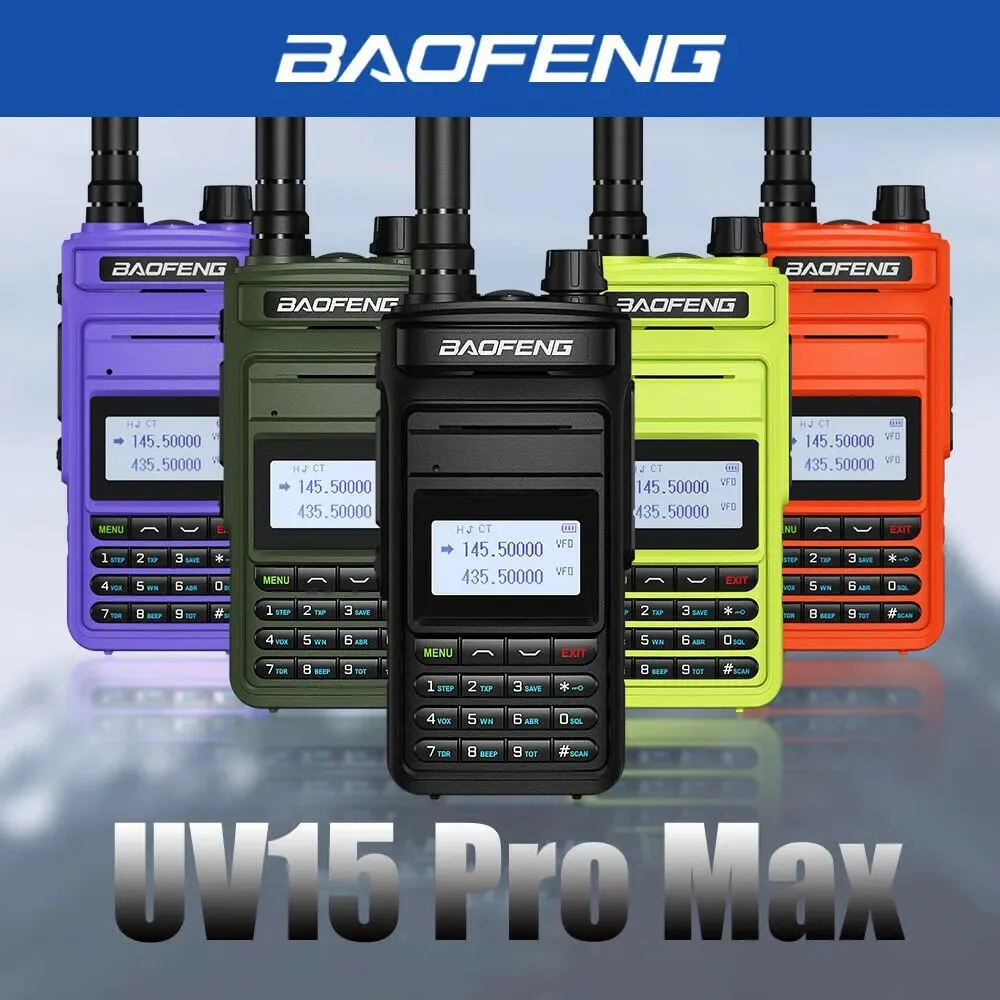 2023 Baofeng UV15 Pro Max True 10W Long Range FM Walkie Talkie 999 Channel Dual Band CB Ham Radio Type-C Charger Two Way Radio
