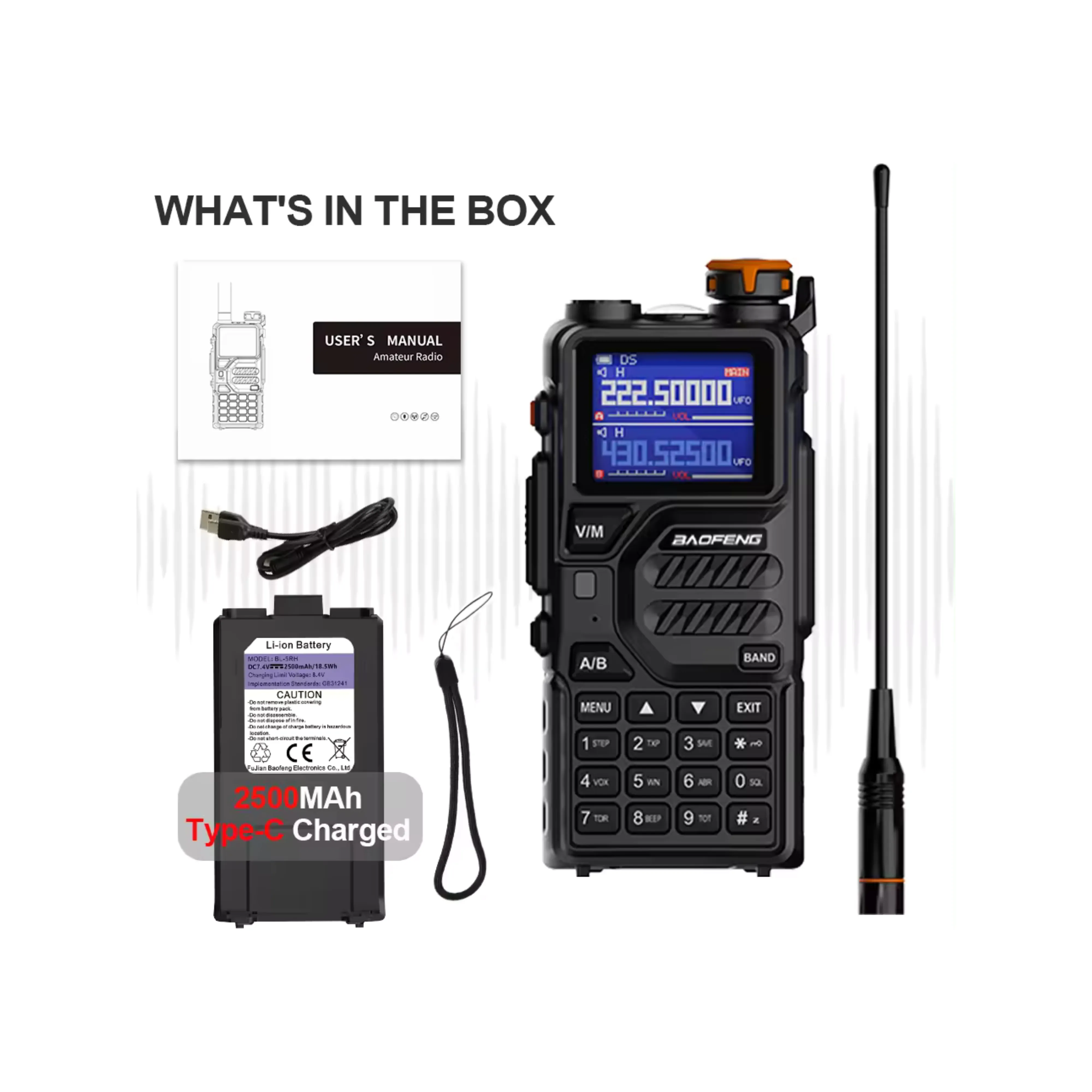 2024 Baofeng UV-K5 Plus Ham Walkie Talkies 5-10km Air Band Two Way Radio With Air Band 108-136 Mhz