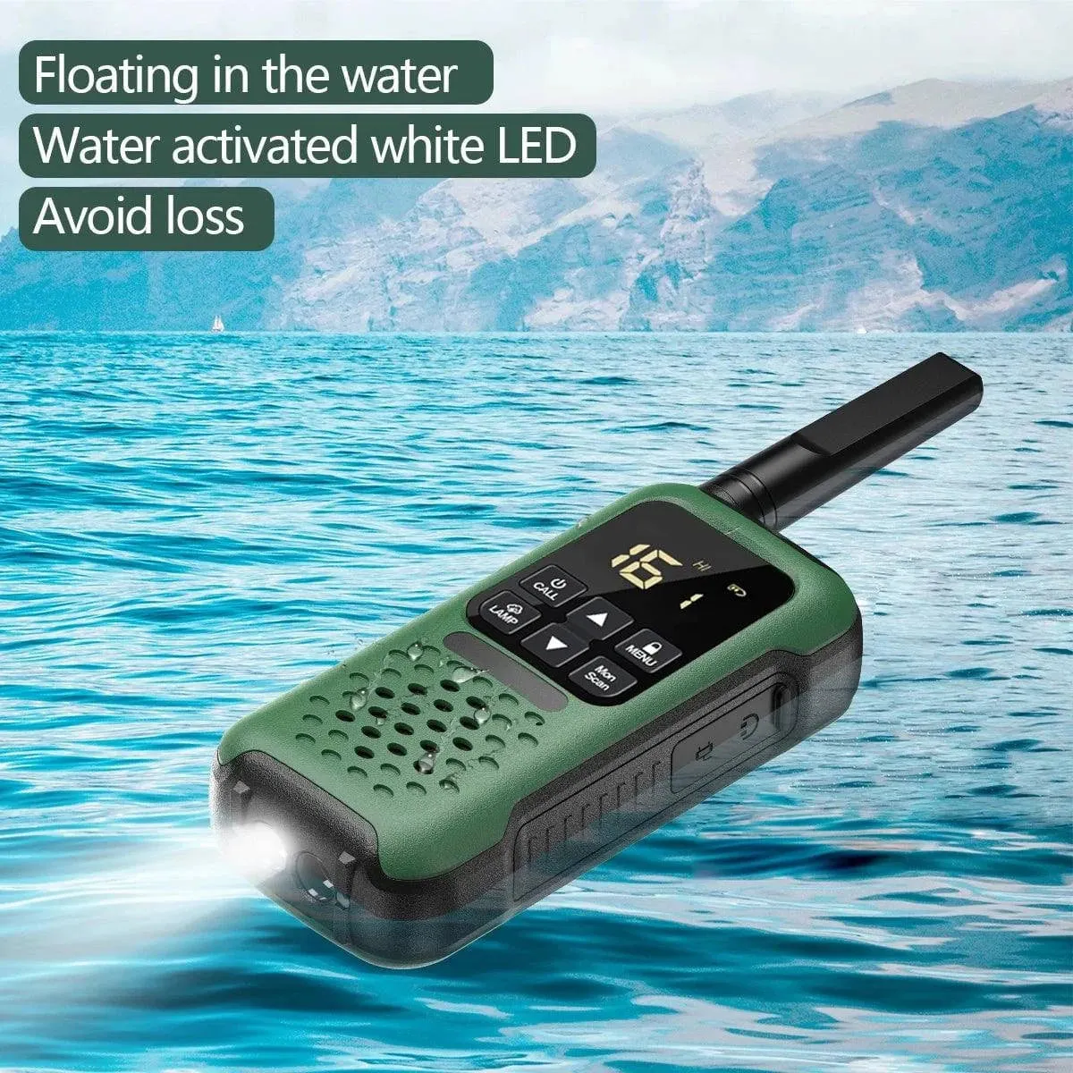 2/4 PCS AR-9R PMR Walkie Talkie IP67 Waterproof Floating NOAA Long Range Rechargeable Ham Two Way Radio for Fishing Kayaking