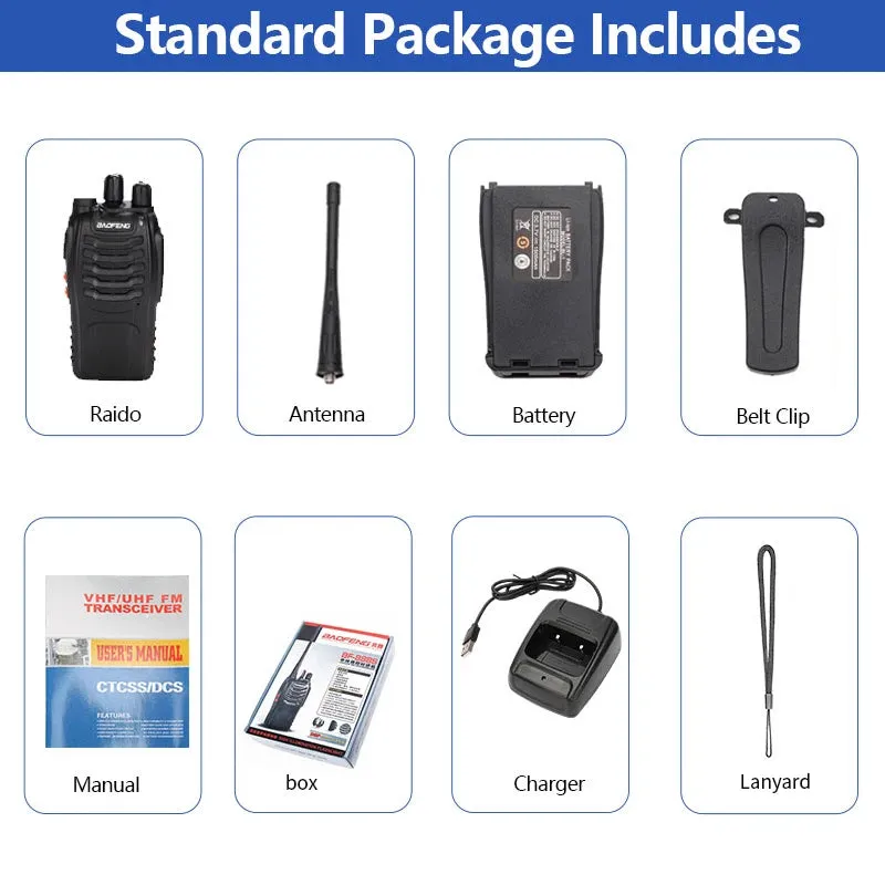2/4PCS Baofeng BF-888S V2 Walkie Talkie Dual Band Portable Long Range Standby UHF 400-470MHz USB Ham Two Way Radio for Hunting