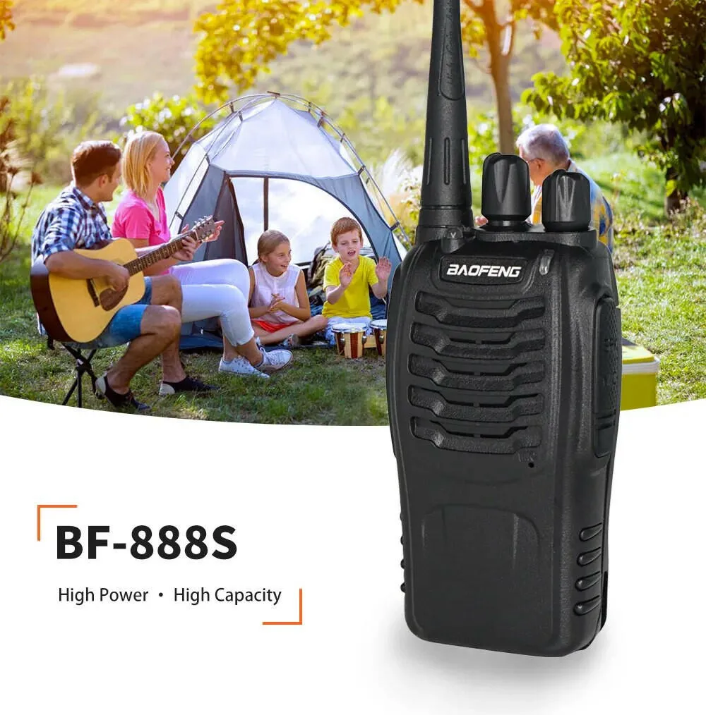 2pcs Baofeng BF-888S Walkie Talkie 5W 16 Chs 400-470MHz UHF FM Transceiver 6m Two Way Radio Comunicador For Outdoor Hiking
