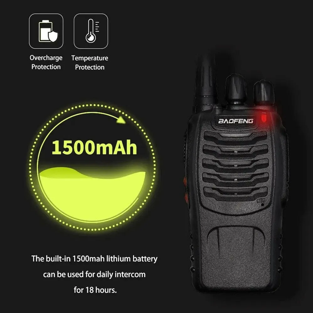 2pcs Baofeng BF-888S Walkie Talkie 5W 16 Chs 400-470MHz UHF FM Transceiver 6m Two Way Radio Comunicador For Outdoor Hiking