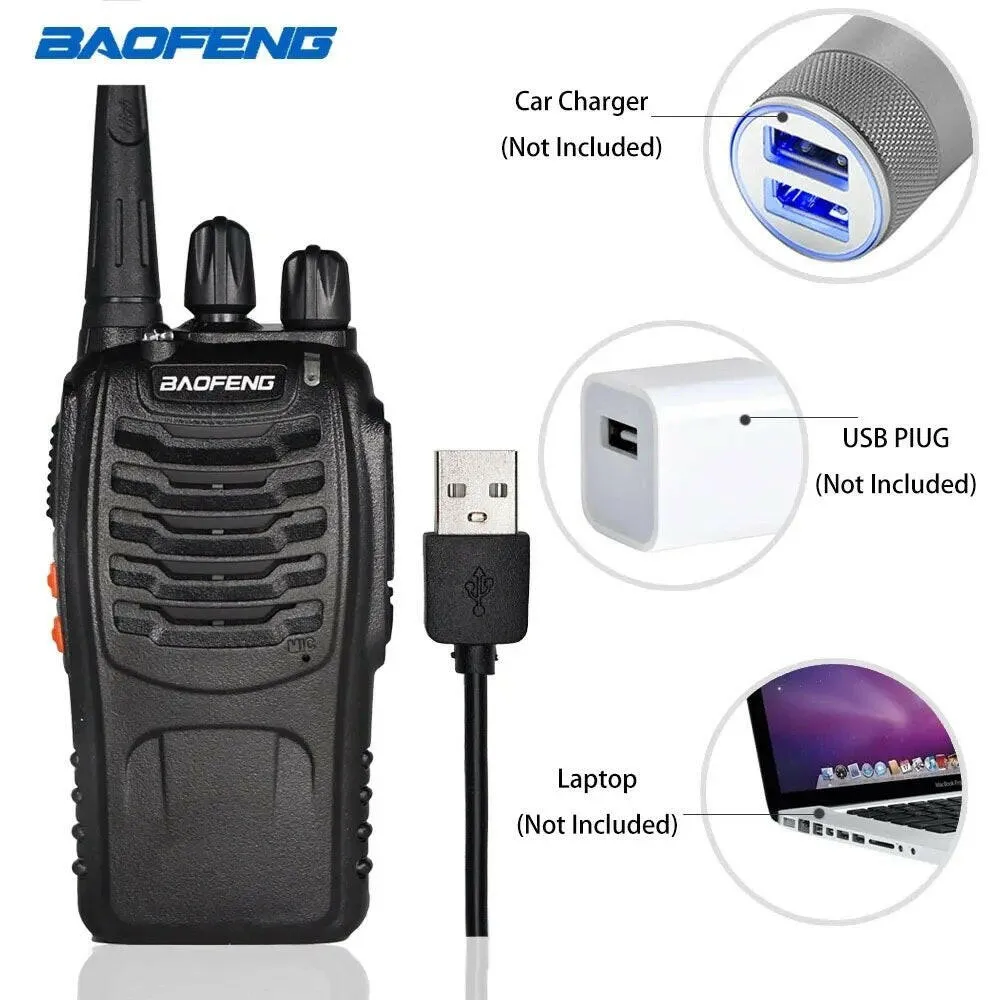 2pcs Baofeng BF-888S Walkie Talkie 5W 16 Chs 400-470MHz UHF FM Transceiver 6m Two Way Radio Comunicador For Outdoor Hiking