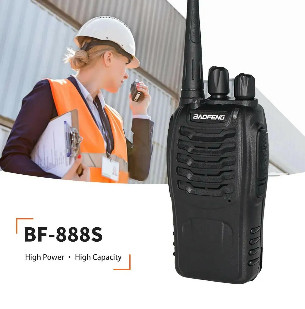 2pcs Baofeng BF-888S Walkie Talkie 5W 16 Chs 400-470MHz UHF FM Transceiver 6m Two Way Radio Comunicador For Outdoor Hiking